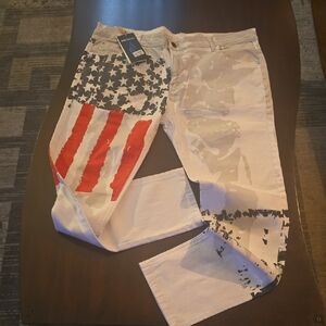 Stylish DANT BULUM, 42/32, Flag Pattern Skinny stretch fit Jeans